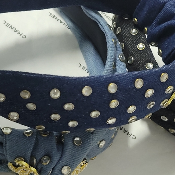 Studded Crystal Embellished Denim Headband, Choice Of One - Picture 6 of 12